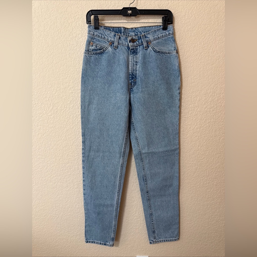 Vtg Orange Tab 1997 Levi’s‎ Hi-Rise Tapered Fit Leg Light Wash Jeans Sz 9 Medium